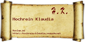 Hochrein Klaudia névjegykártya