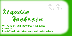 klaudia hochrein business card